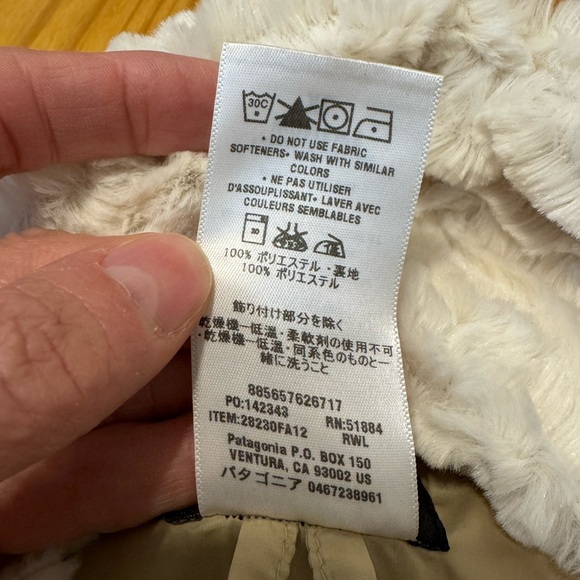 Patagonia Fleece Pelage Jacket XLarge Ivory High Pile Coat Asymmetric Zip Snap - Picture 5 of 10